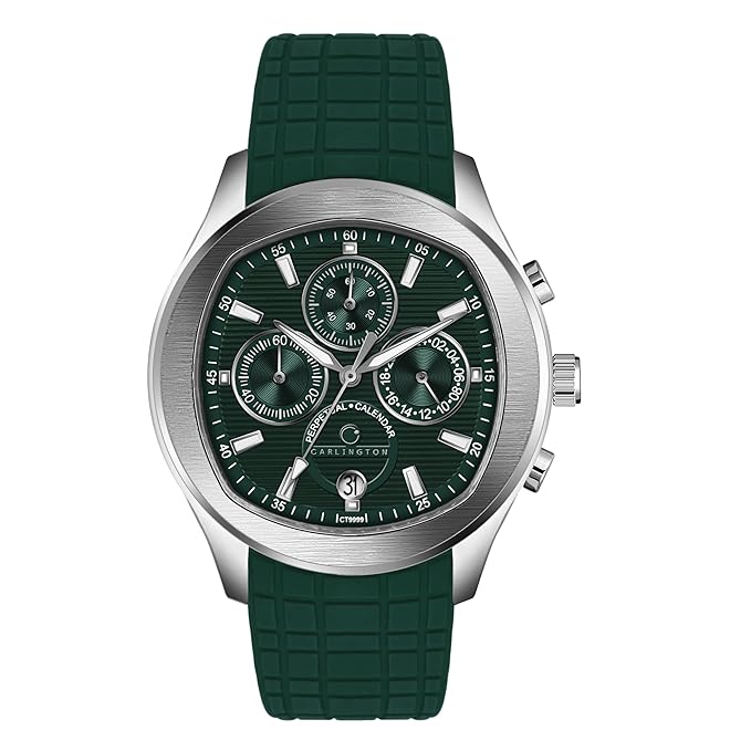 Carlington Legacy Series Analog Wrist Watches with Chronograph & Silicone Strap for Men - CT 9999