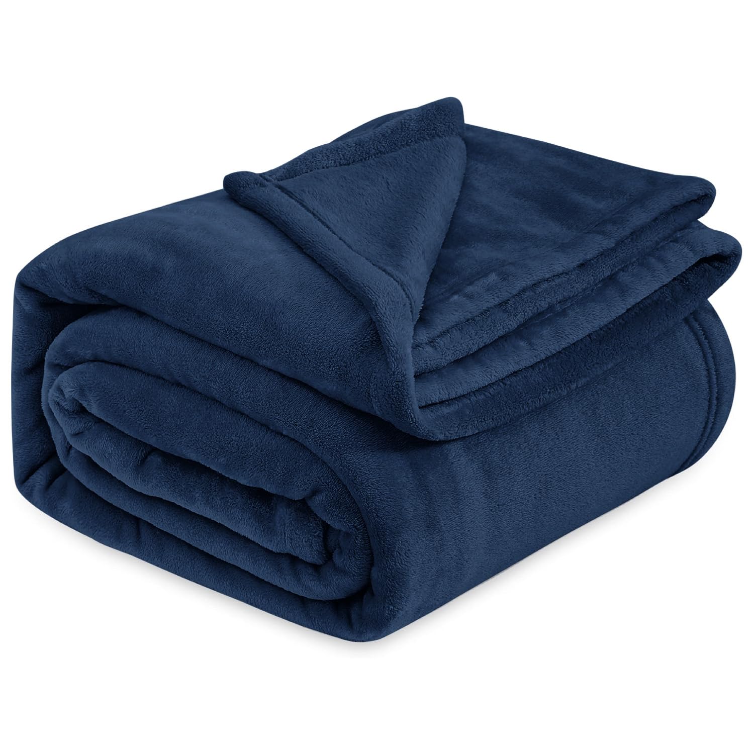 Cloth Fusion Flannel Fleece AC Blanket for Winter Single Bed,Soft Plush Blanket for Travel & Sleeping (58x86 Inches, Navy)